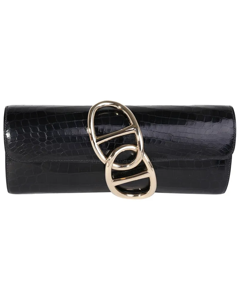 Hermès Blue Crocodile Niloticus Egee Clutch PBHW (Authentic Pre-Loved Nocolor