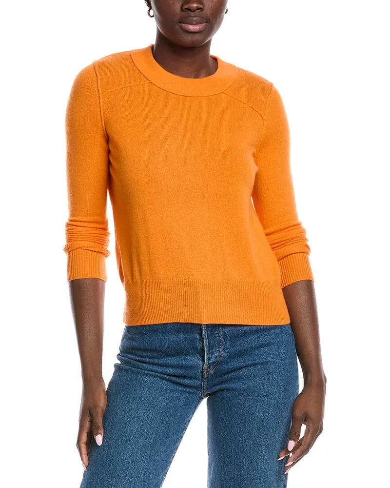 Autumn Cashmere Cropped Cashmere Sweater Orange