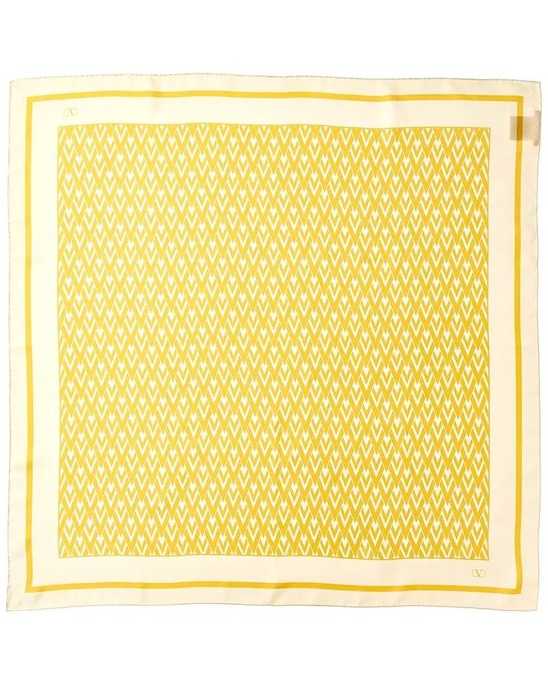 Valentino Garavani Toute La V Silk Scarf Yellow