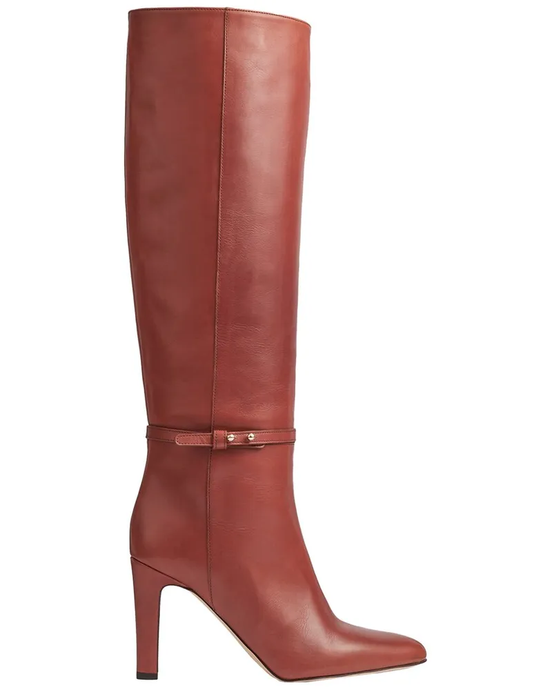 L.K.Bennett  L.K.Bennett Caterina Leather Knee Boot Brown
