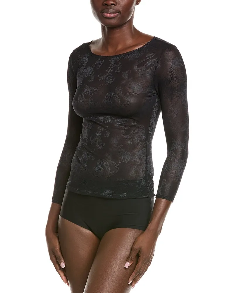 NATORI Dragon Lace Top Black