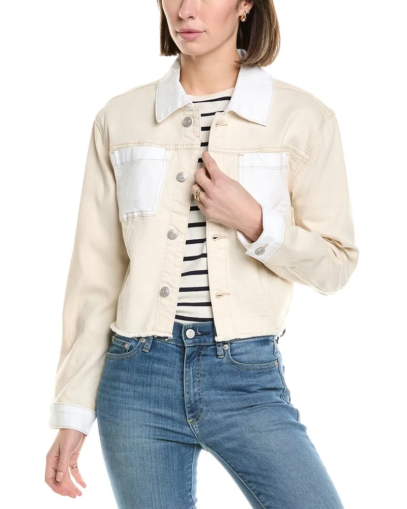 HUDSON Jeans Micro Cropped Jacket Beige