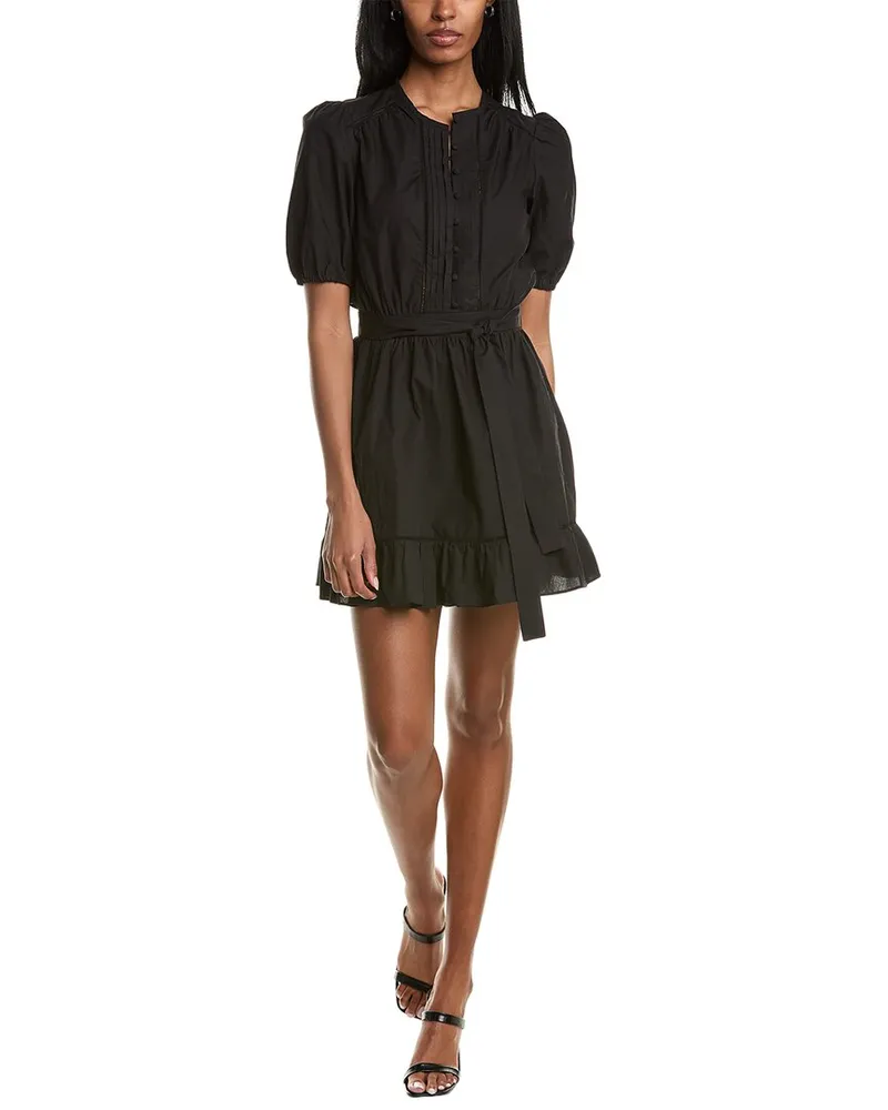 ba&sh Puff Sleeve Mini Dress Black