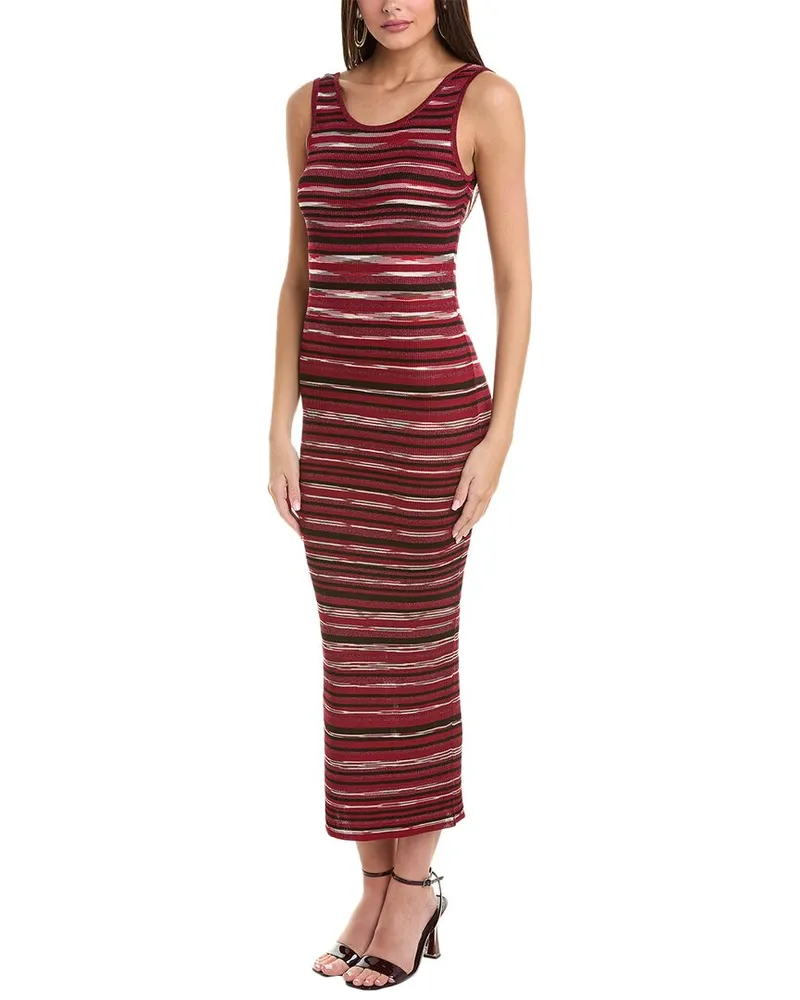 Missoni Ribbed Knit Maxi Dress Red
