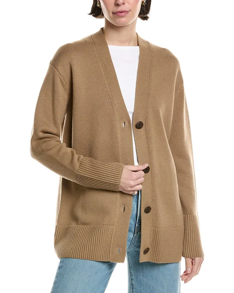 Vince Weekend Wool-Blend Cardigan Brown