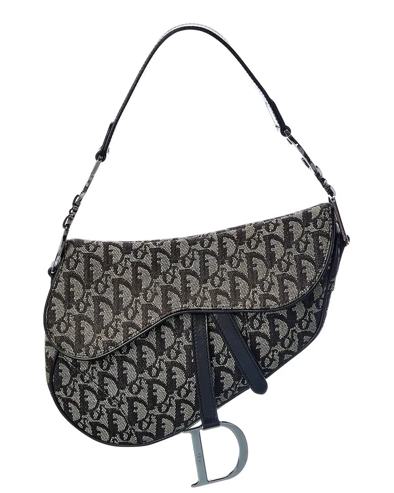 Dior Black Trotter Canvas Saddle Bag (Authentic Pre-Loved Nocolor