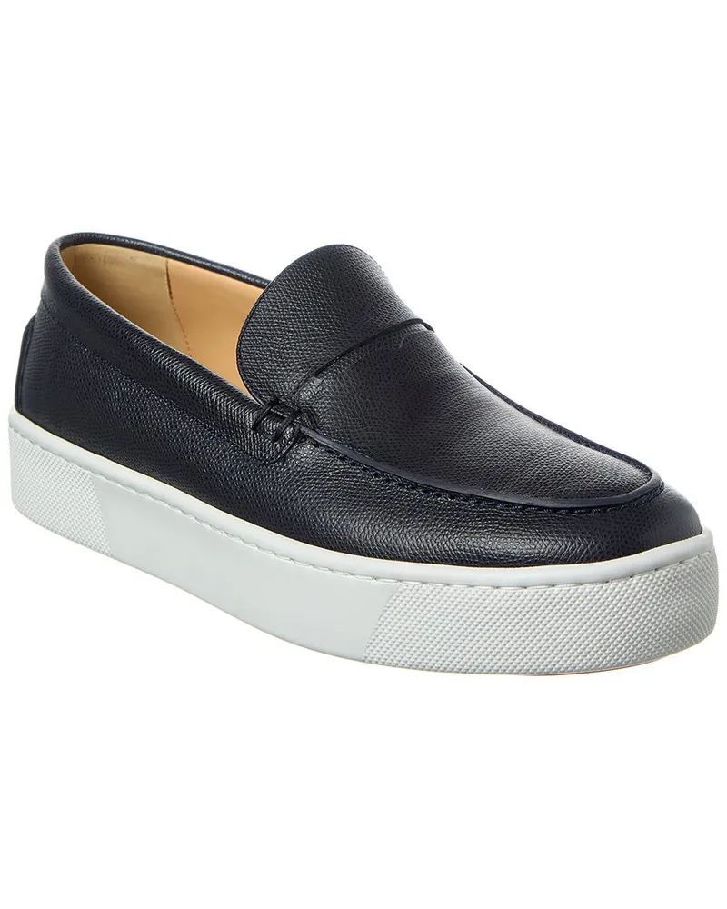 Christian Louboutin Paqueboat Leather Platform Sneaker Blue