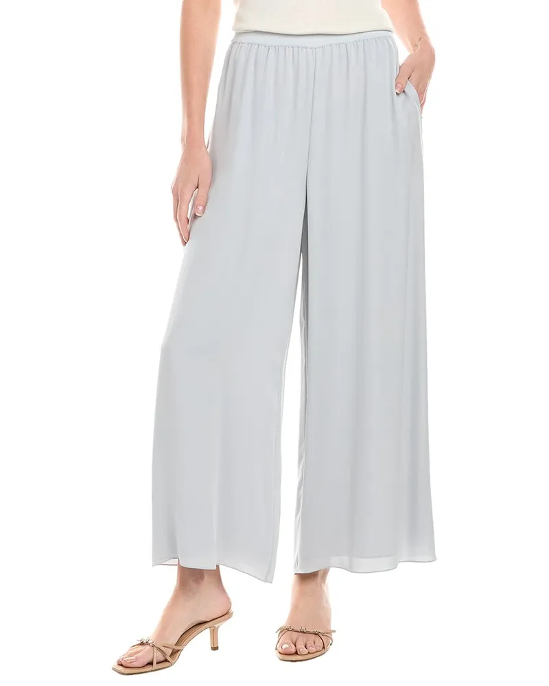 Theory Silk Wide Leg Pant Blue