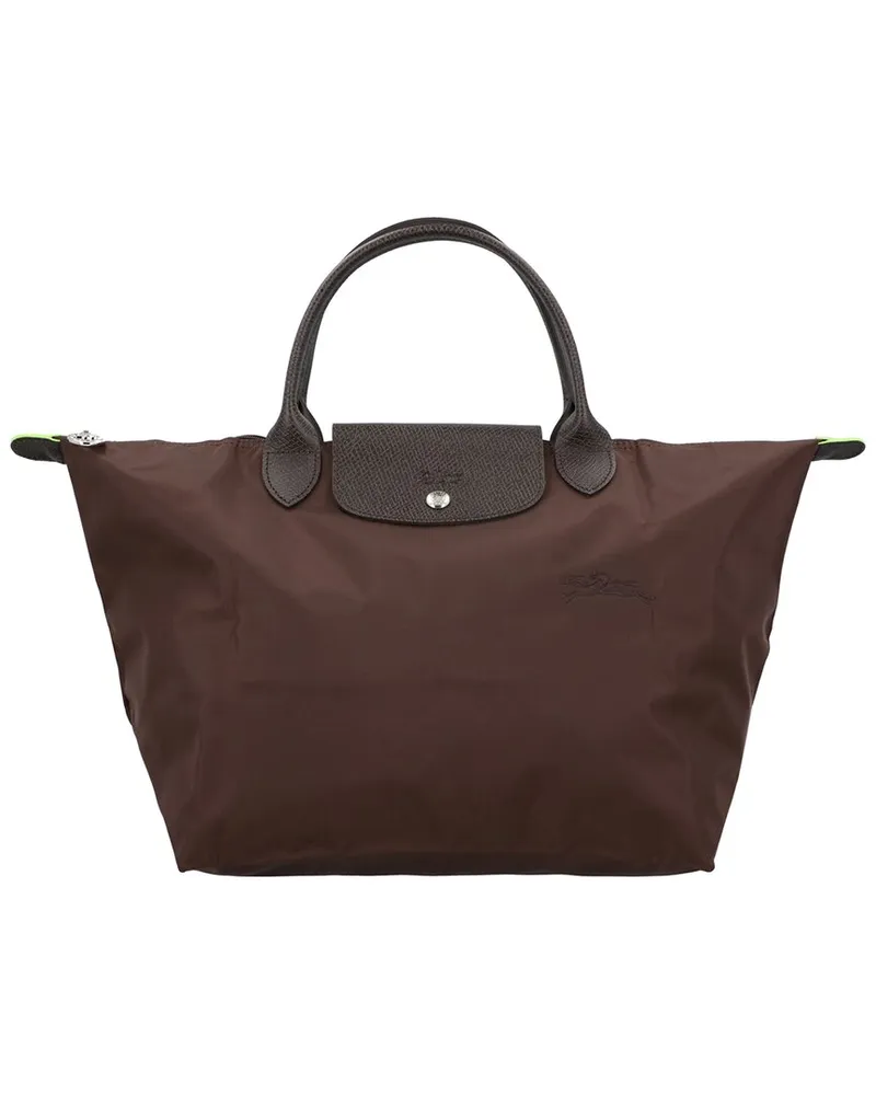 Longchamp Le Pliage Green Medium Canvas Handbag Brown