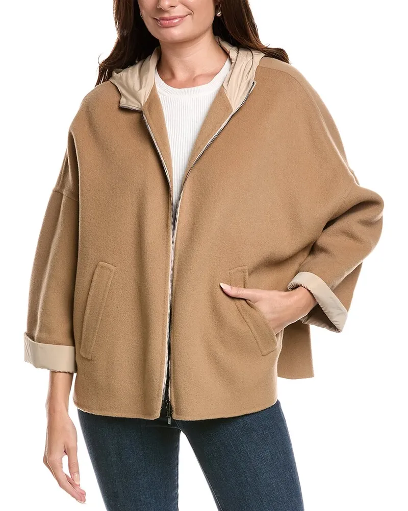 Peserico Wool & Cashmere-Blend Jacket Brown