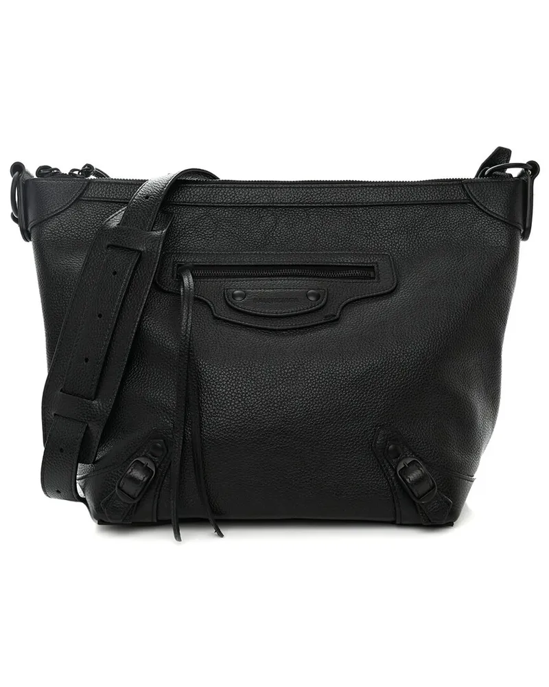 Balenciaga Black Grained Calfskin Leather Small Neo Classic Hobo Bag (Authentic Pre-Loved Nocolor