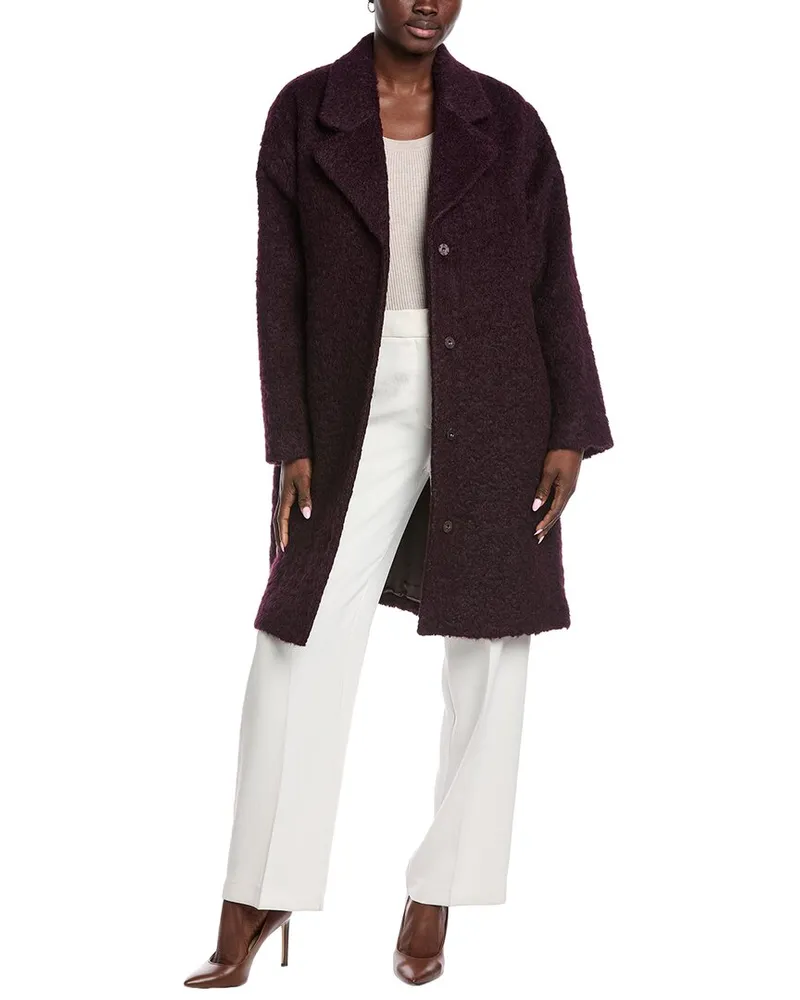 Eileen Fisher Notch Collar Alpaca & Wool-Blend Coat Nocolor