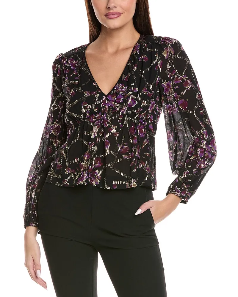 ba&sh Divine Silk-Blend Top Purple