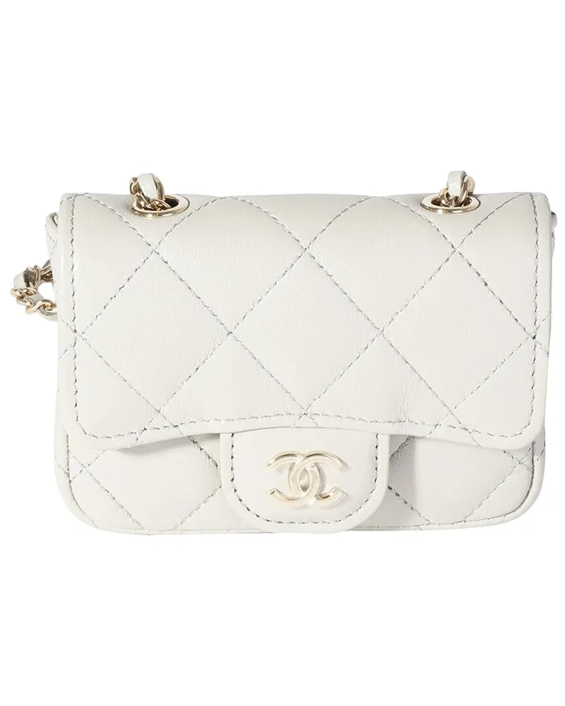 Chanel Gray Quilted Leather Mini Chain Belt Bag (Authentic Pre-Loved Nocolor
