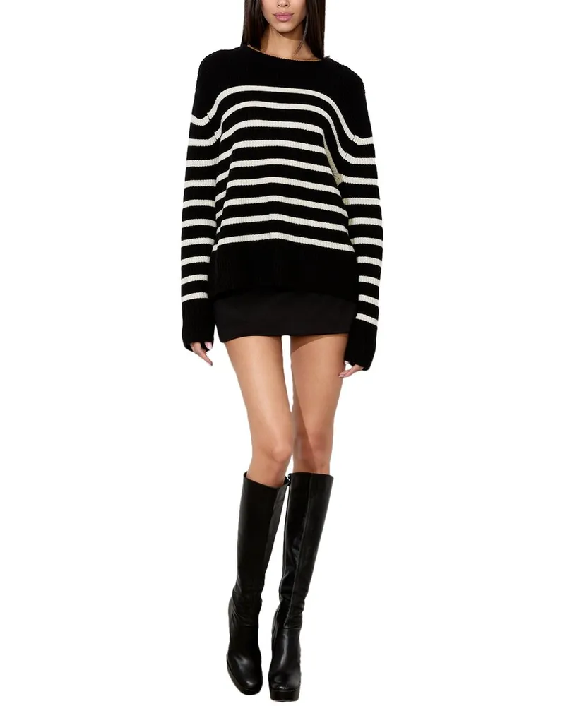 Alice + Olivia Harold Wool-Blend Pullover Black
