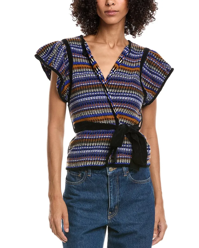 ba&sh Gilet Wool-Blend Wrap Top Nocolor