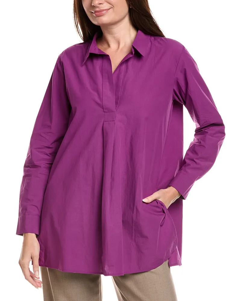 Eileen Fisher Classic Collar Tunic Purple