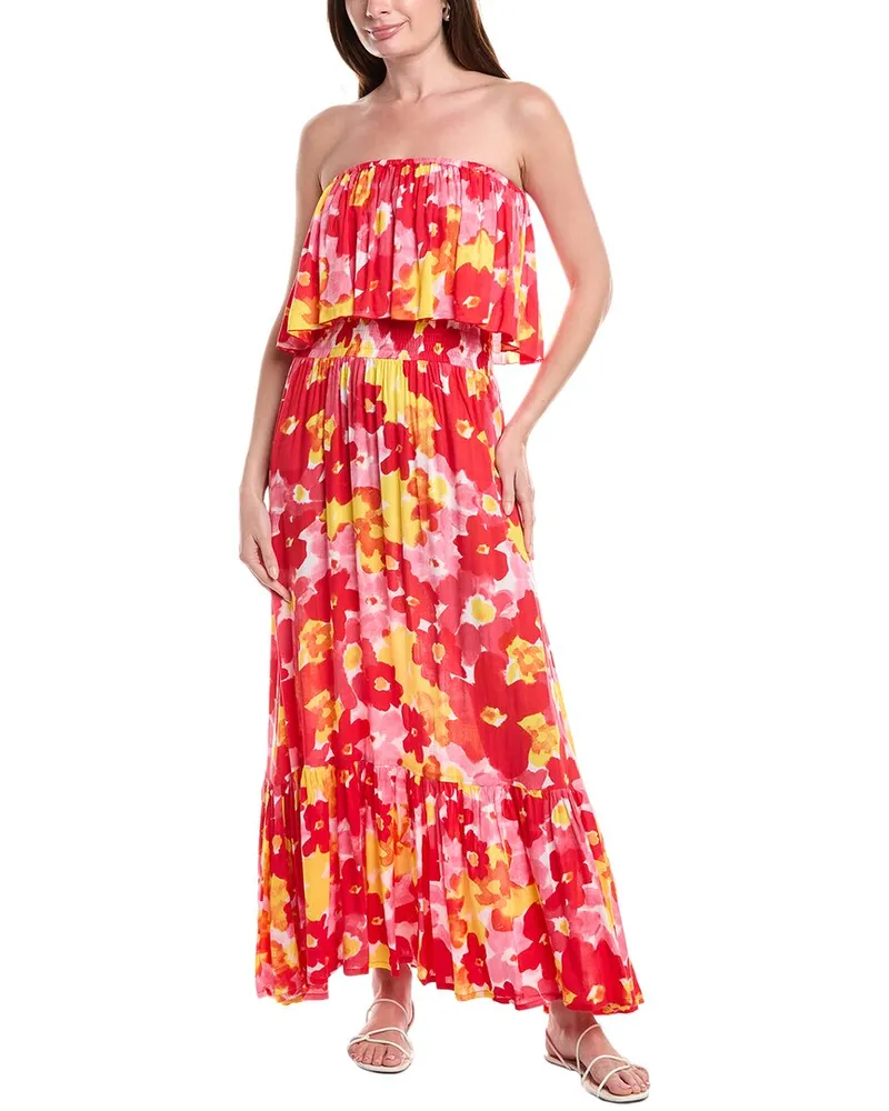 Tiare Hawaii Bungalow Maxi Dress Red
