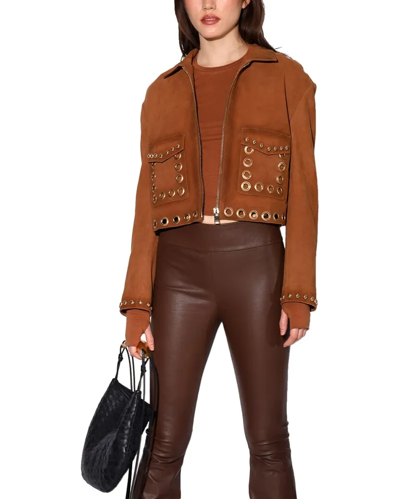 Walter Baker Jolene Leather Jacket Brown
