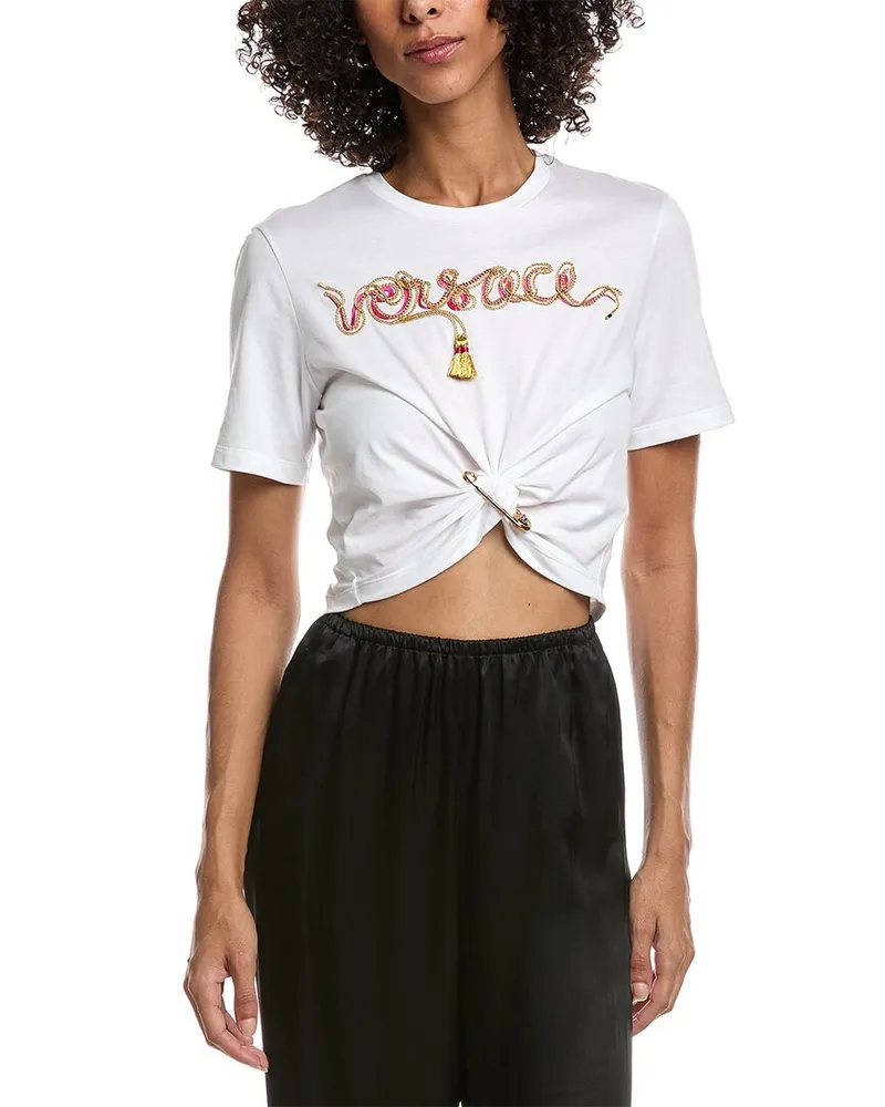 Versace Twisted Front T-Shirt White