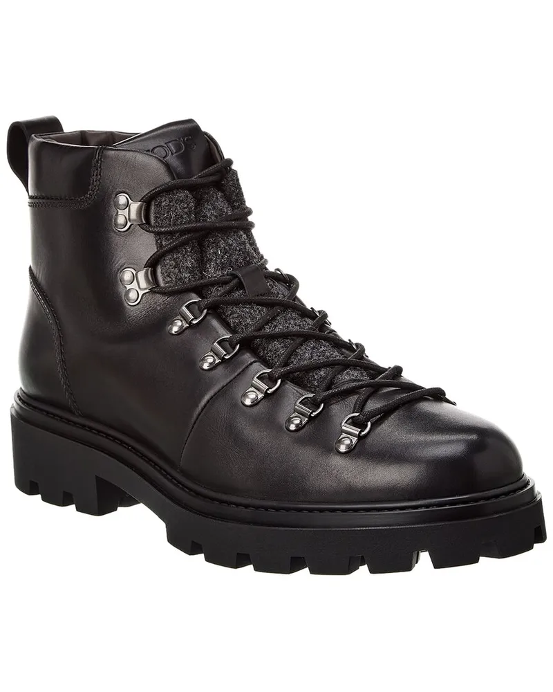 TOD'S TOD’s Leather & Flannel Boot Grey