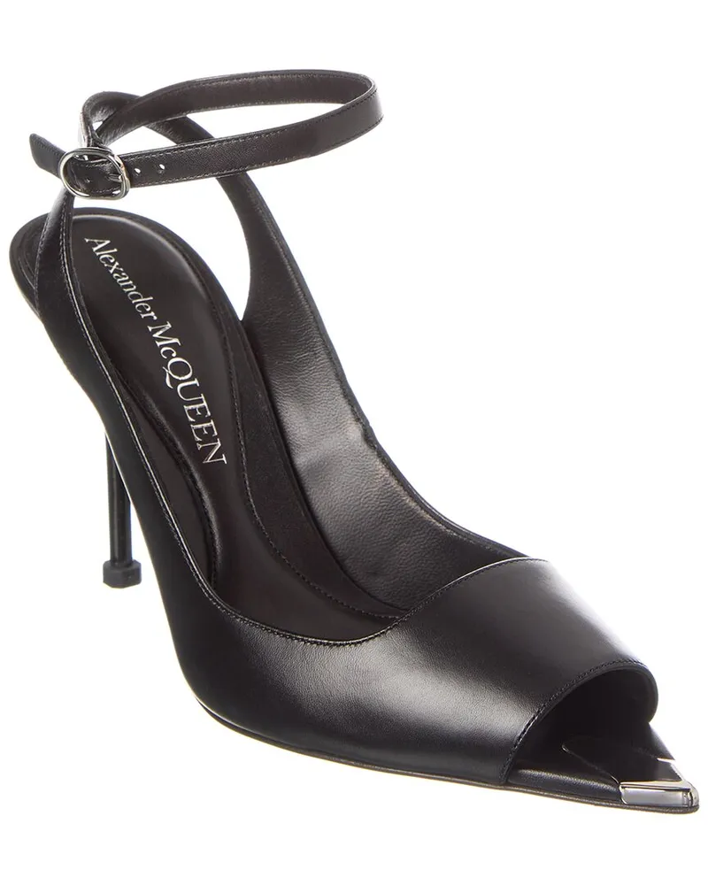 Alexander McQueen Punk Leather Sandal Black