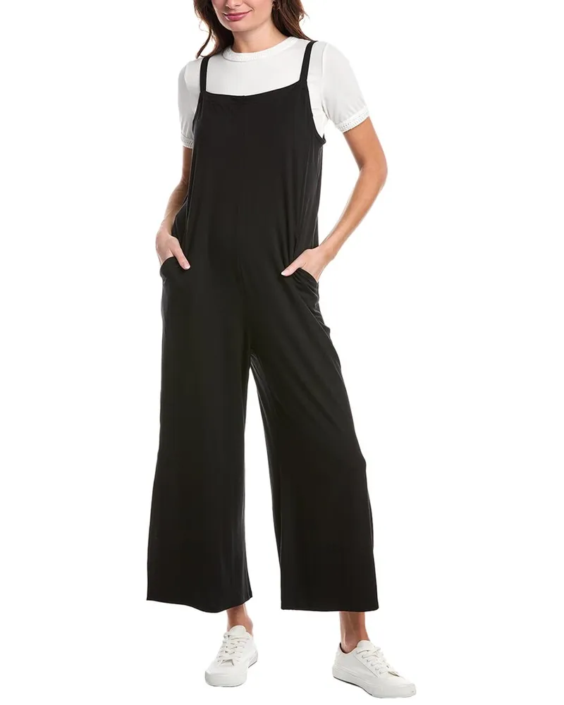 Eileen Fisher Square Neck Ankle Jumpsuit Black