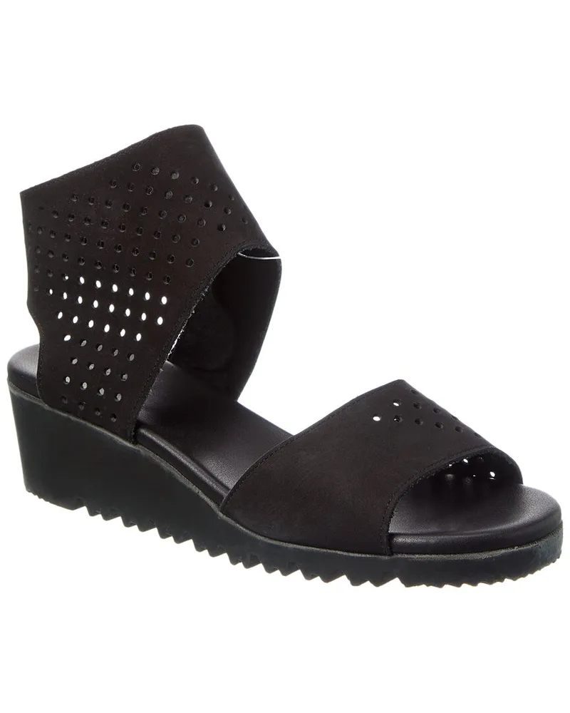Arche Balajo Leather Wedge Sandal Black