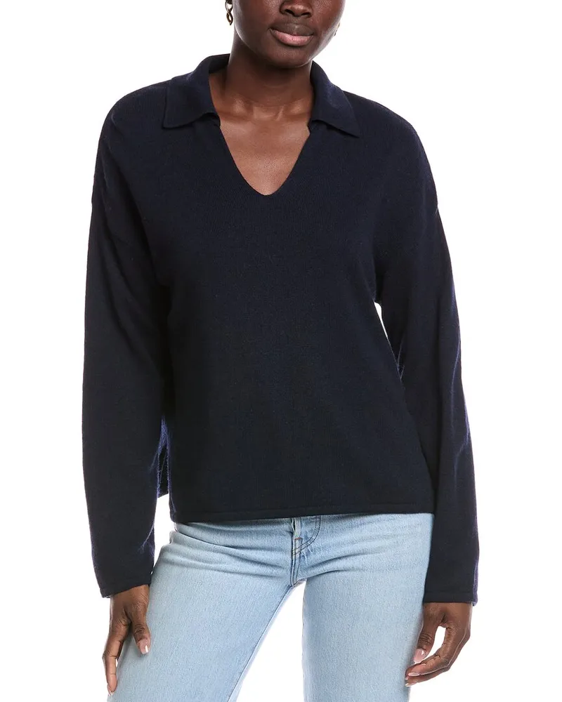 Barbour Fearne Wool-Blend Polo Sweater Blue