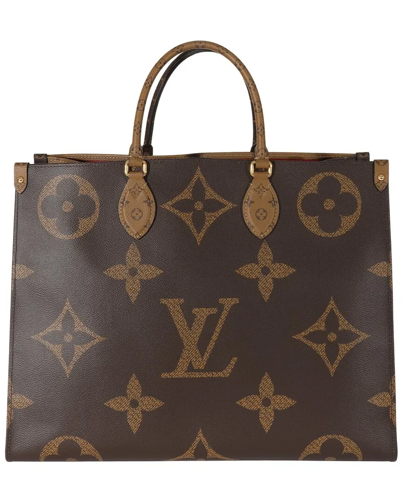 Louis Vuitton Brown Coated Canvas Giant Onthego GM (Authentic Pre-Loved Nocolor