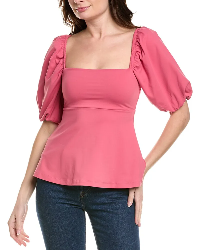 Susana Monaco Puff Sleeve Top Pink