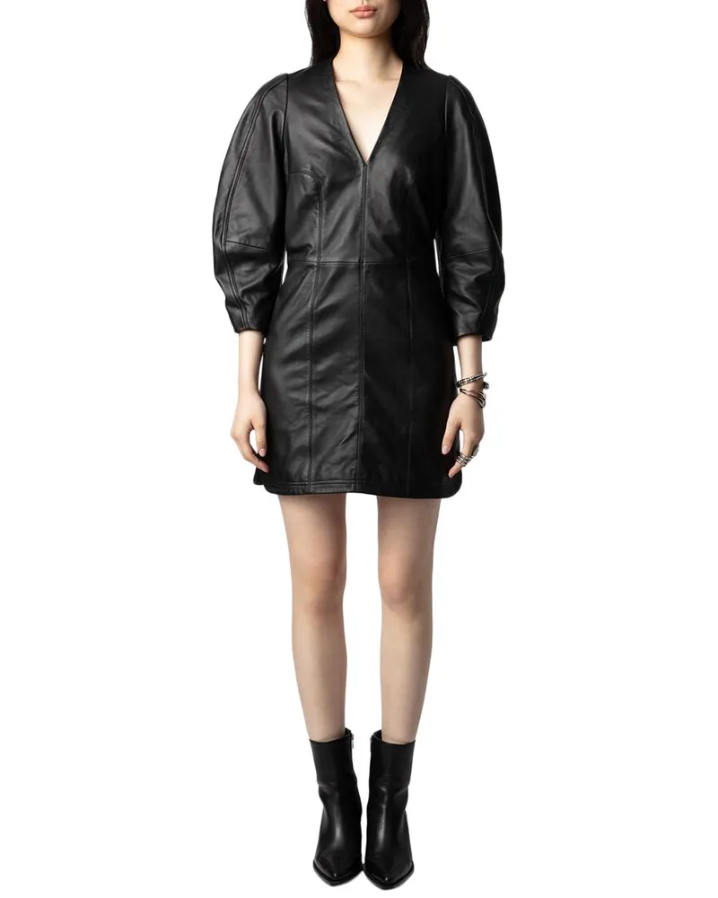 Zadig & Voltaire Rean Leather Dress Black