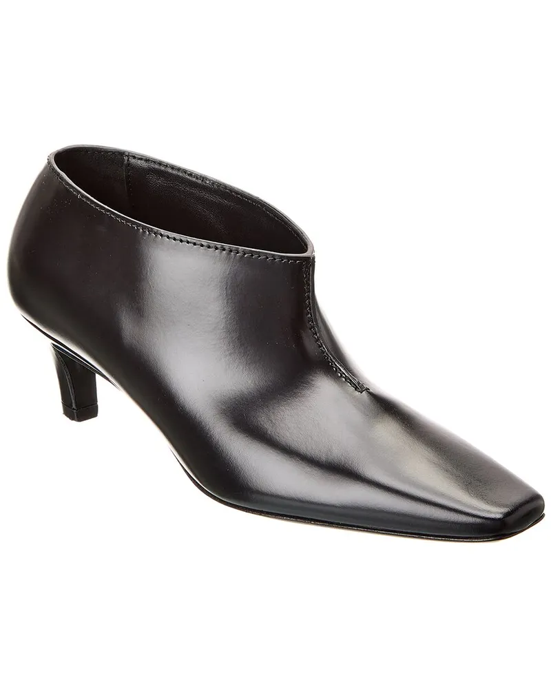 Totême The Wide Leather Bootie Black