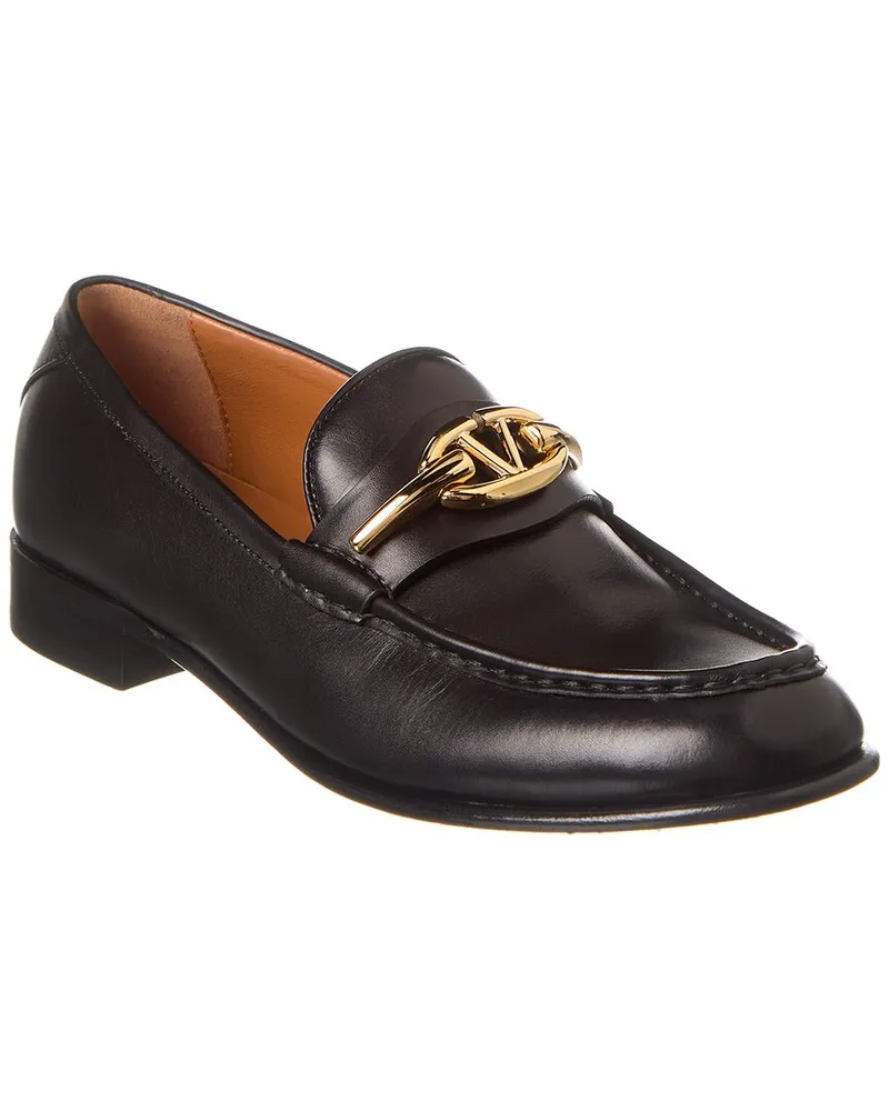 Valentino Garavani VLogo Leather Loafer Black
