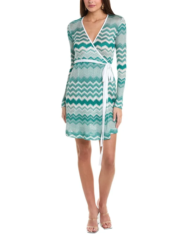 Missoni Knit Wrap Dress Green