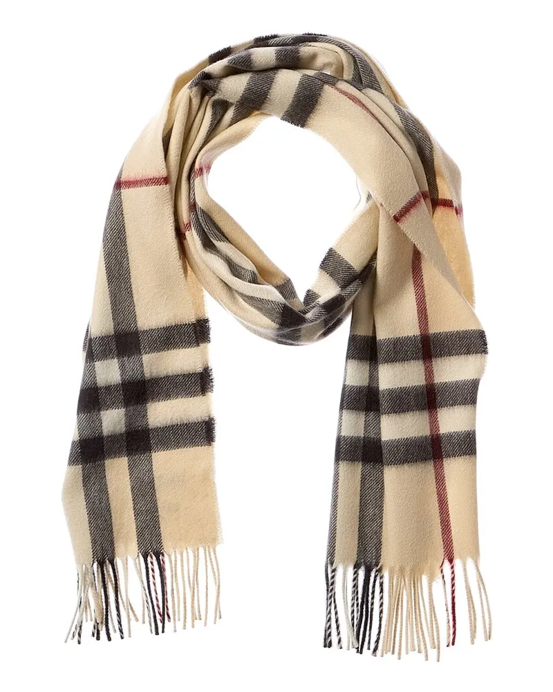 Burberry Wide Check Cashmere Scarf Brown