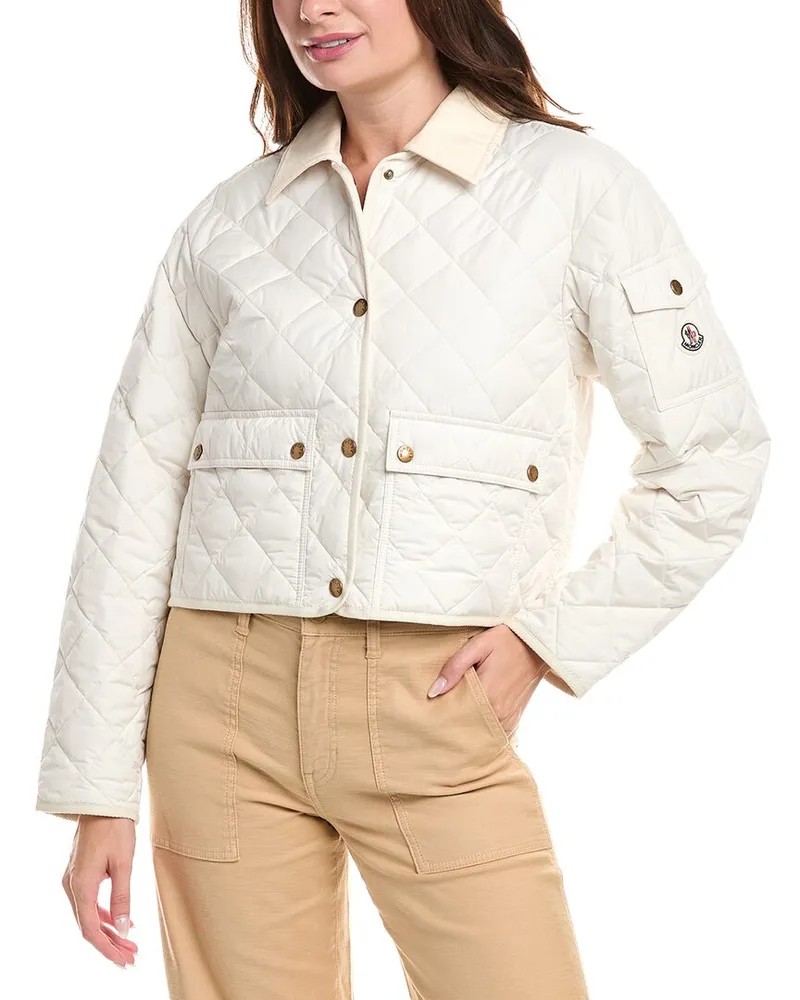 Moncler Diamond Quilted Jacket White