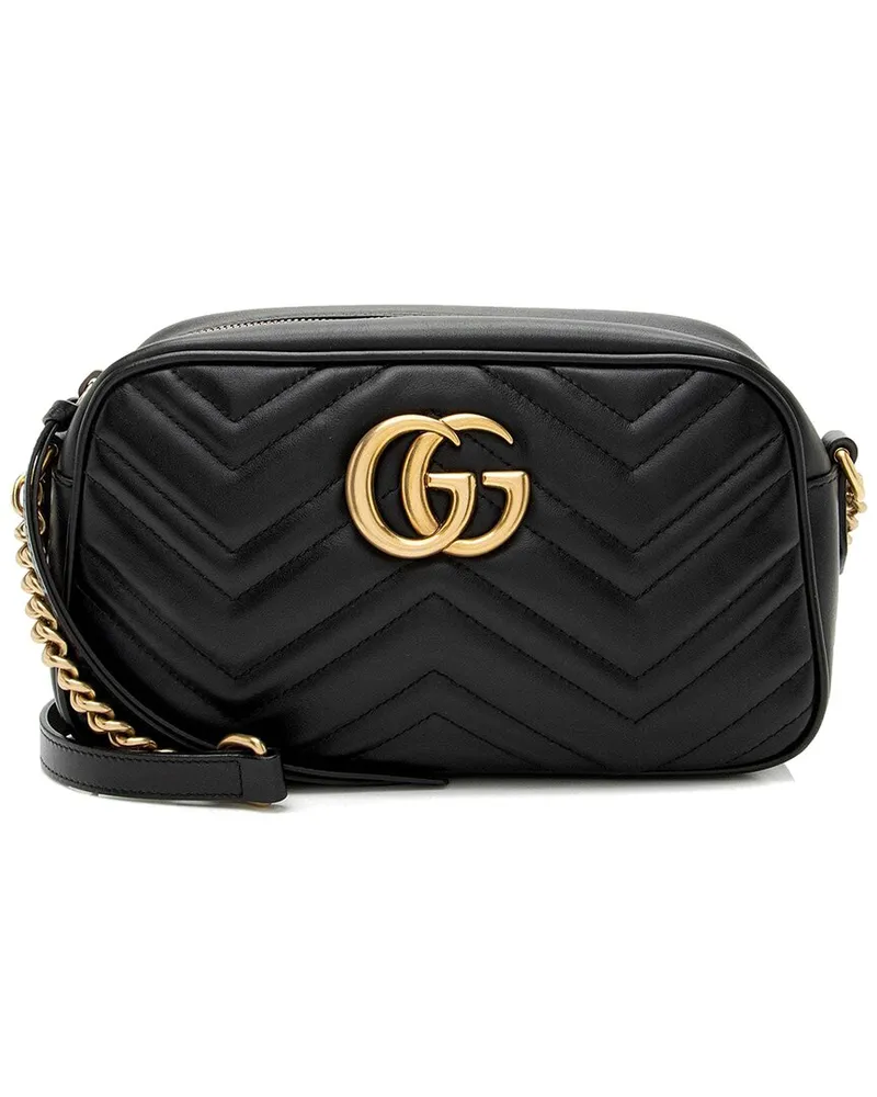 Gucci Black Matelasse Leather GG Marmont Small Shoulder Bag (Authentic Pre-  Loved Nocolor