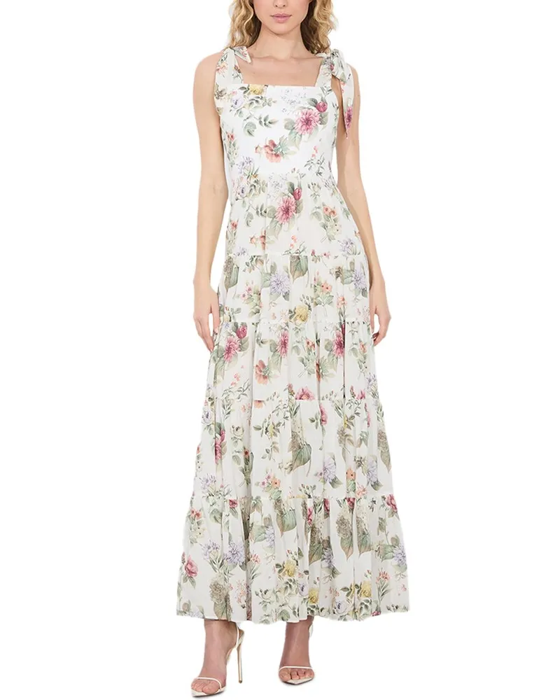 Alice + Olivia Monnie Tie Strap Tiered Maxi Dress Nocolor