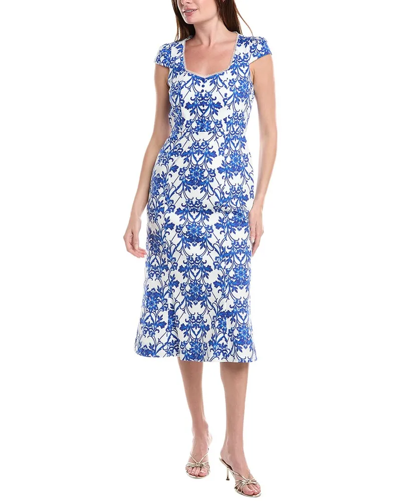 Anne Klein Sweet Heart Midi Dress Blue