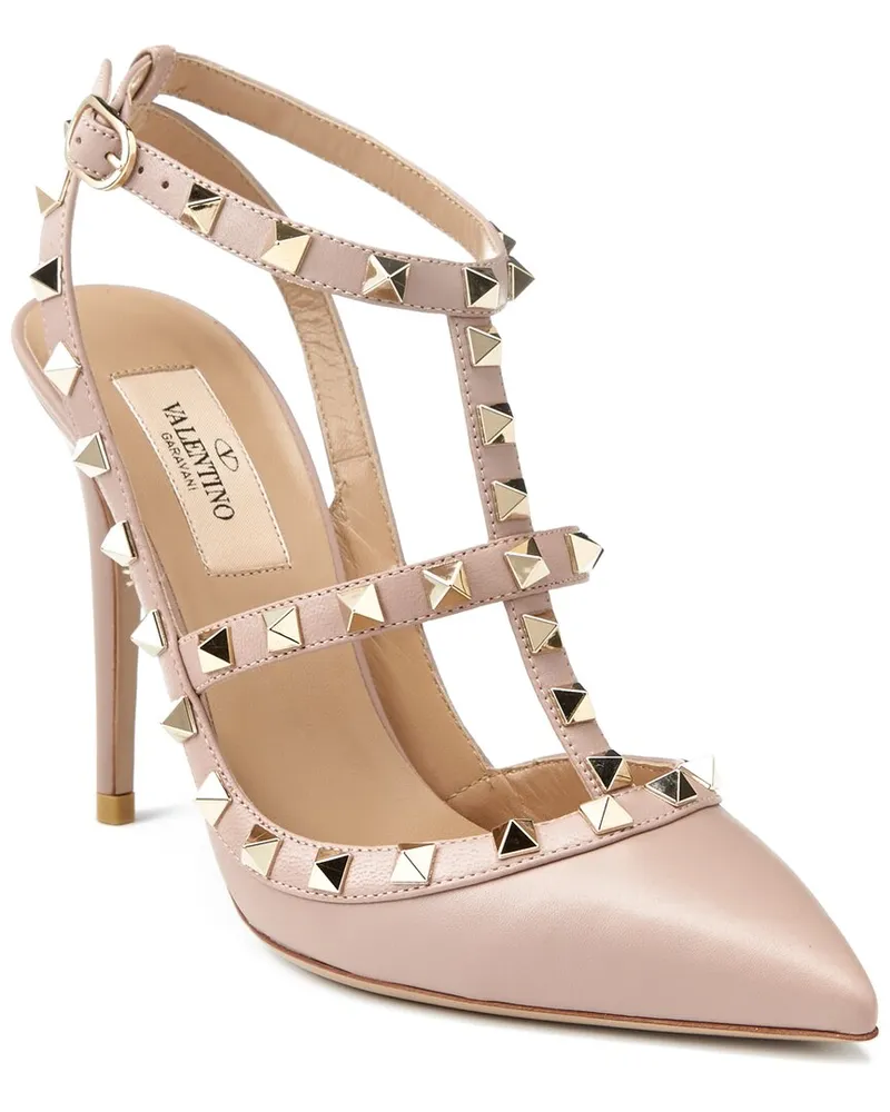 Valentino Garavani Rockstud Caged 100 Leather Pump Pink