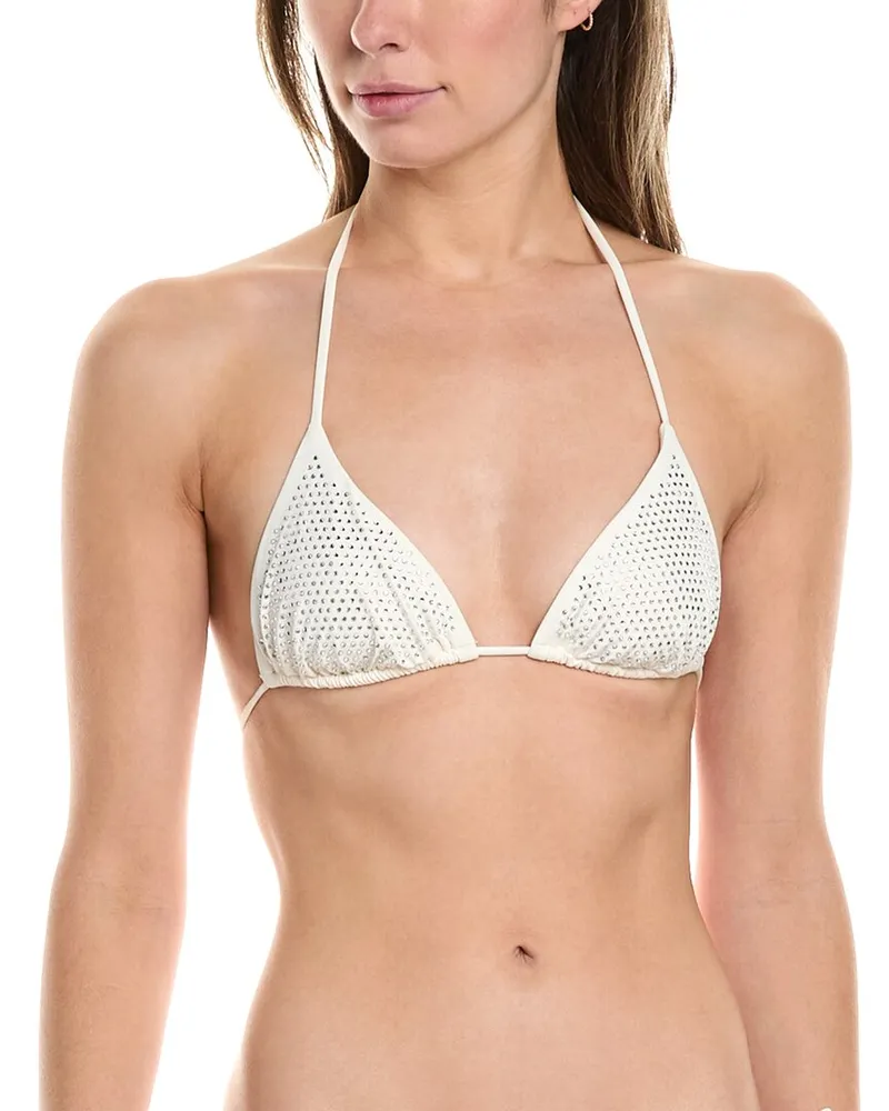 WeWoreWhat Triangle Bikini Top White