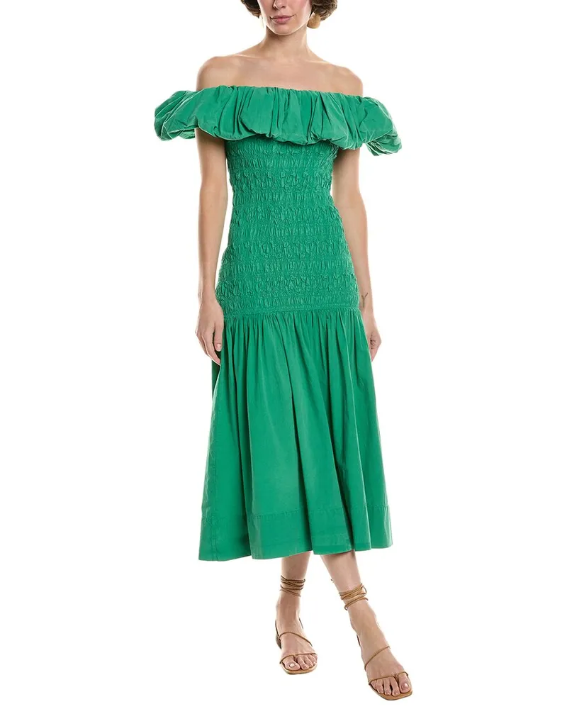 Sea Juni Off-The-Shoulder Midi Dress Green