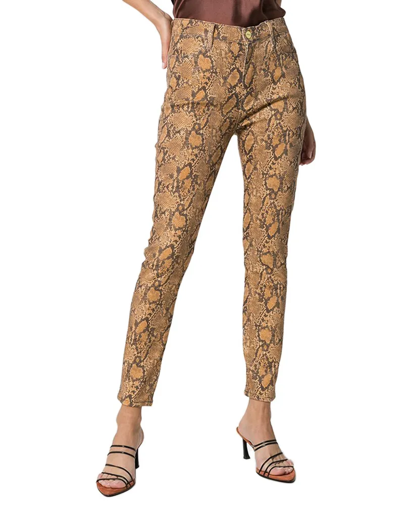 Frame Denim Le High Skinny Crop Python Jean Nocolor