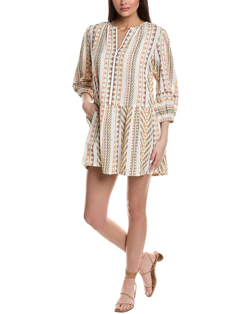Graham & Spencer Embroidered Mini Dress White