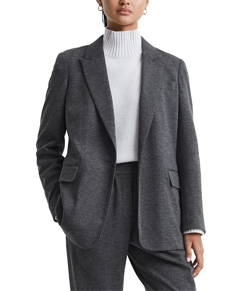 Reiss Amalie Wool Blazer Grey