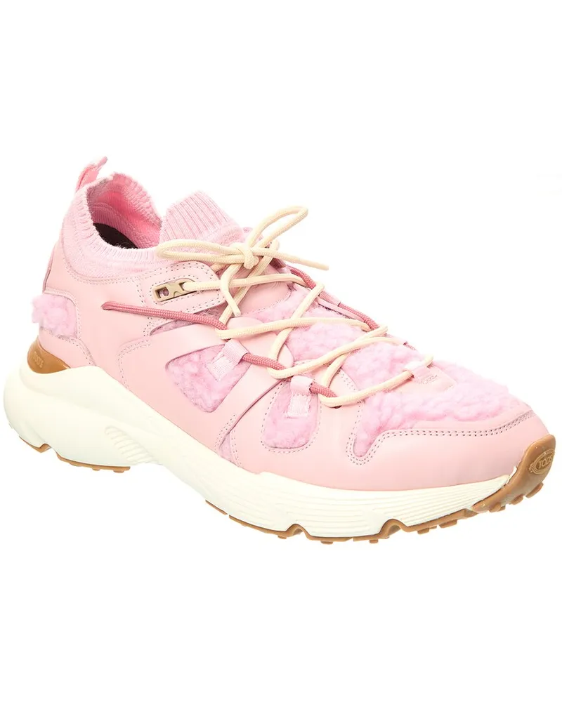 TOD'S TOD’s Sportiva Leather & Shearling Sneaker Pink