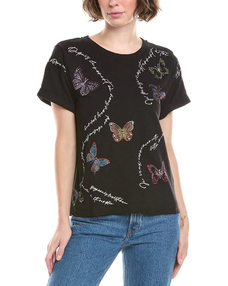 Cinq à Sept Butterfly Loveletter Bree T-Shirt Black