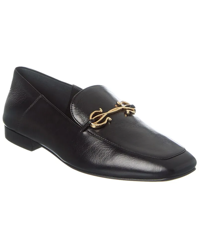 Ferragamo Gancini Ornament Leather Loafer Black
