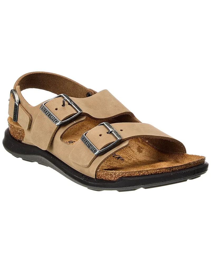 Birkenstock Milano Crosstown Waxy Leather Sandal Brown